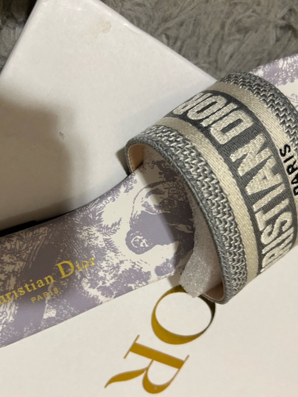 Christian Dior dway slides grey slides #luxury #slides size 36. - Picture 6 of 7